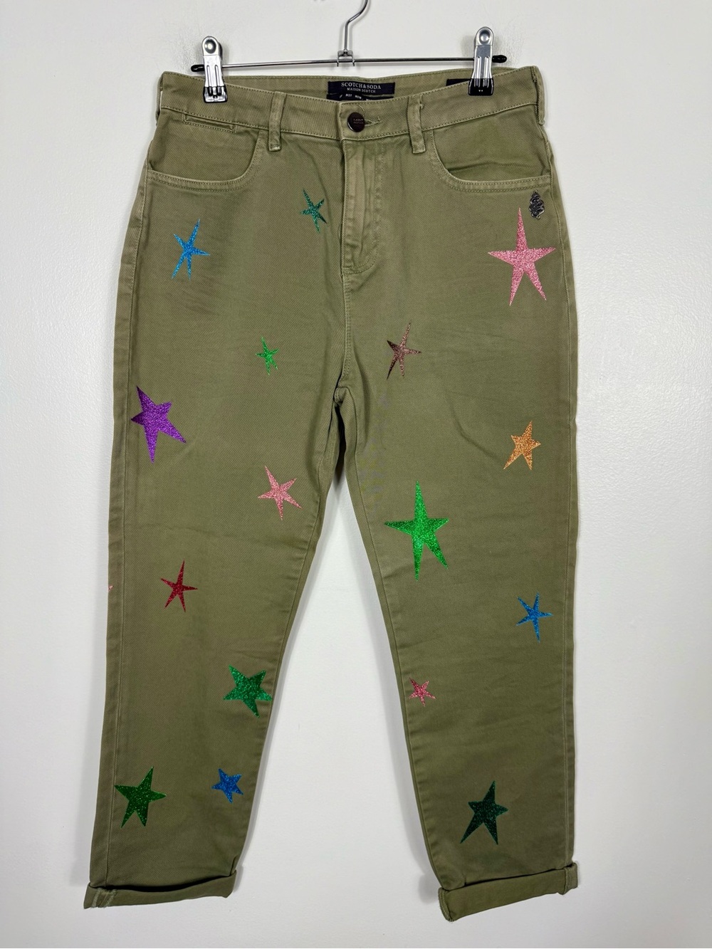 Scotch & Soda Glitter Star Print Johnny Boyfriend Jeans Size 26